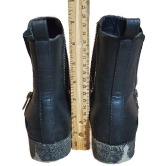 ROCKET DOG Women Comfortable Pull-On Vegan LEATHER BLACK Boots Tiny Flaws SZ 6.5 - Picture 5 of 8